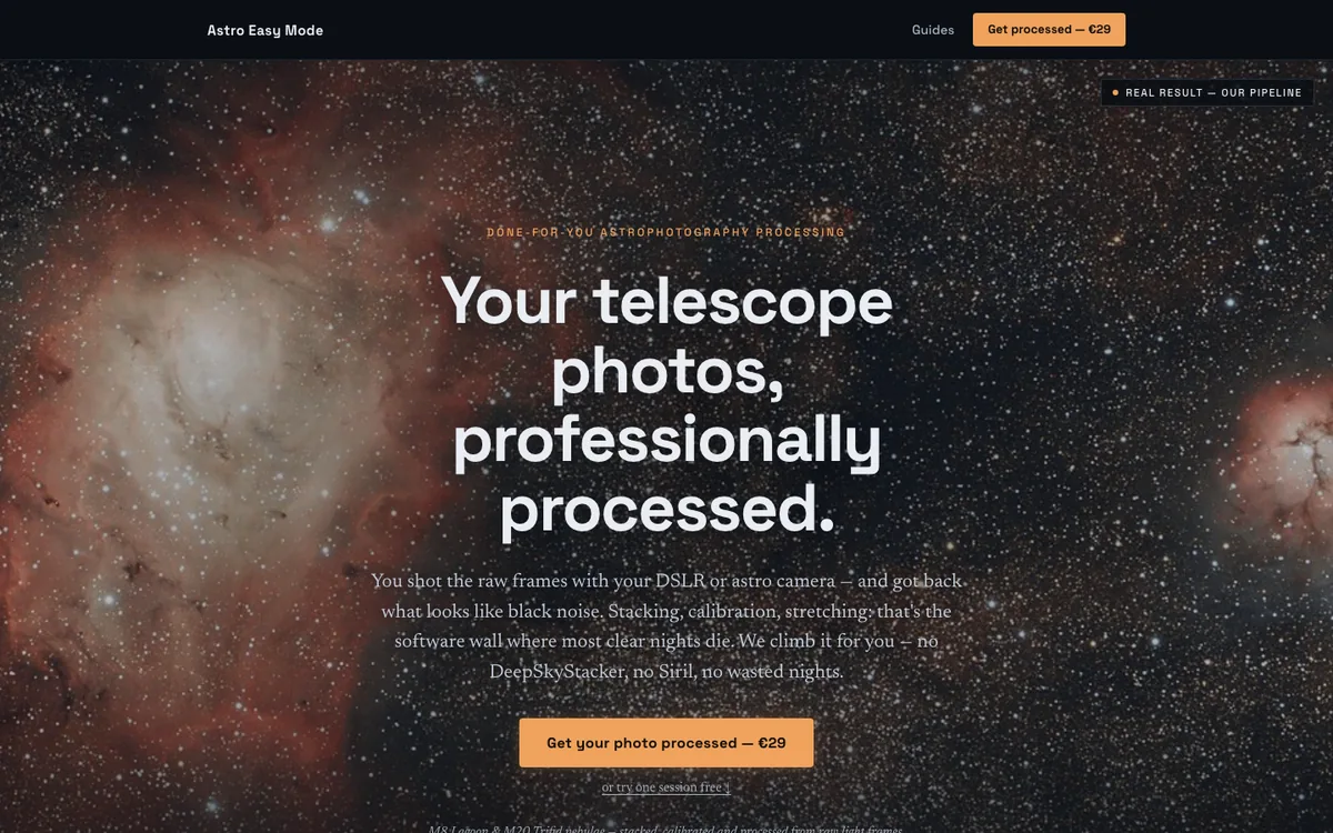 Astro Easy Mode astrophotography guide site
